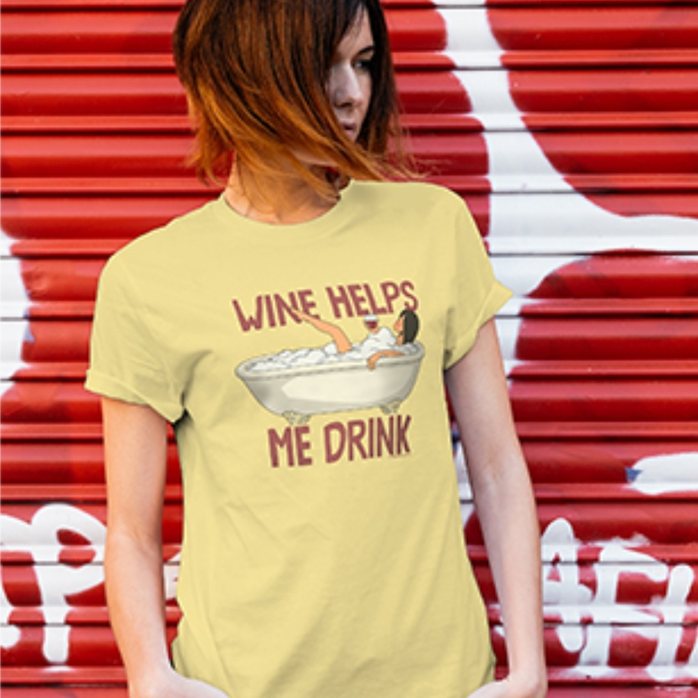 (Bob's Burger's) Linda 'Wine Helps Me Drink" Tee - Picture 4 of 6